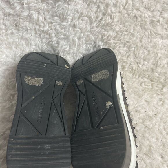 GIANNI BINI NYLON CAMOUFLAGE WEDGE SLIP ON SNEAKERS WITH BLACK SPIKES SZ9 - Picture 8 of 8
